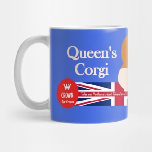 Crown Ice Cream Ad: Queen's Corgi Toffee and Vanilla Ice Cream Mug